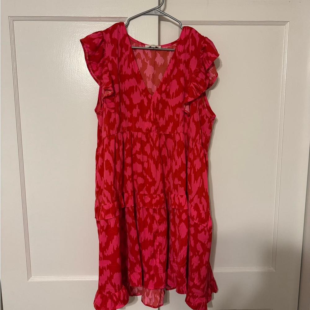 Umgee Pink & Red Plus Sized Dress